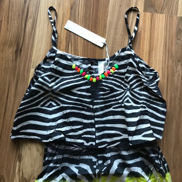 Line & Dot Zebra Print Neon Maxi - Picture 5 of 10